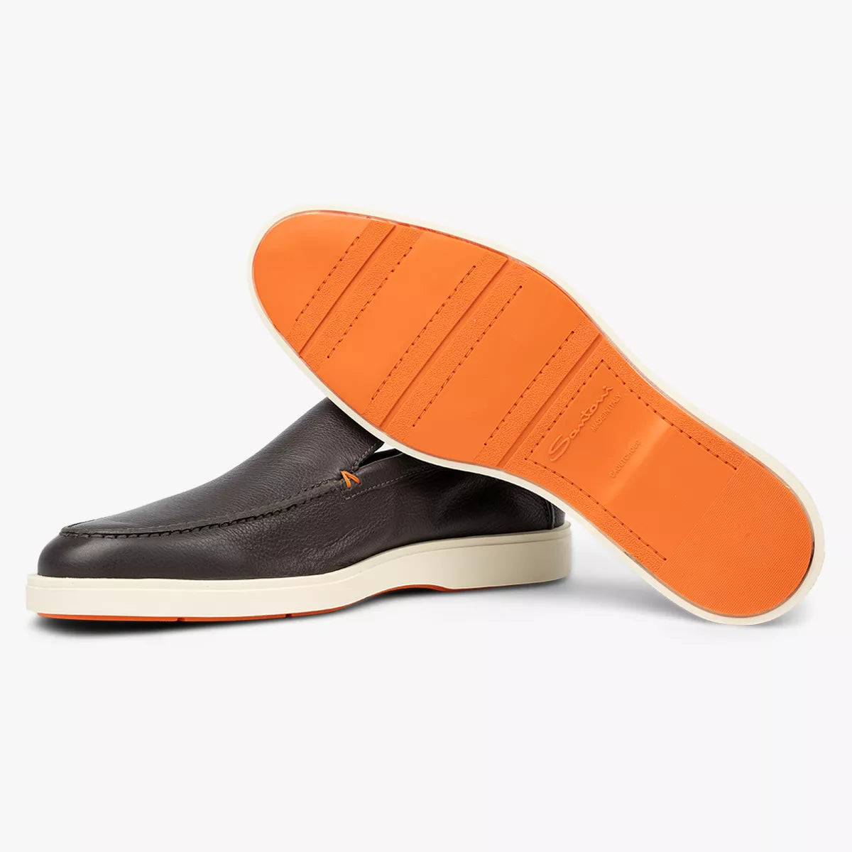 Santoni Loafers Donkerbruin Leer | Tumbled Leather Loafer