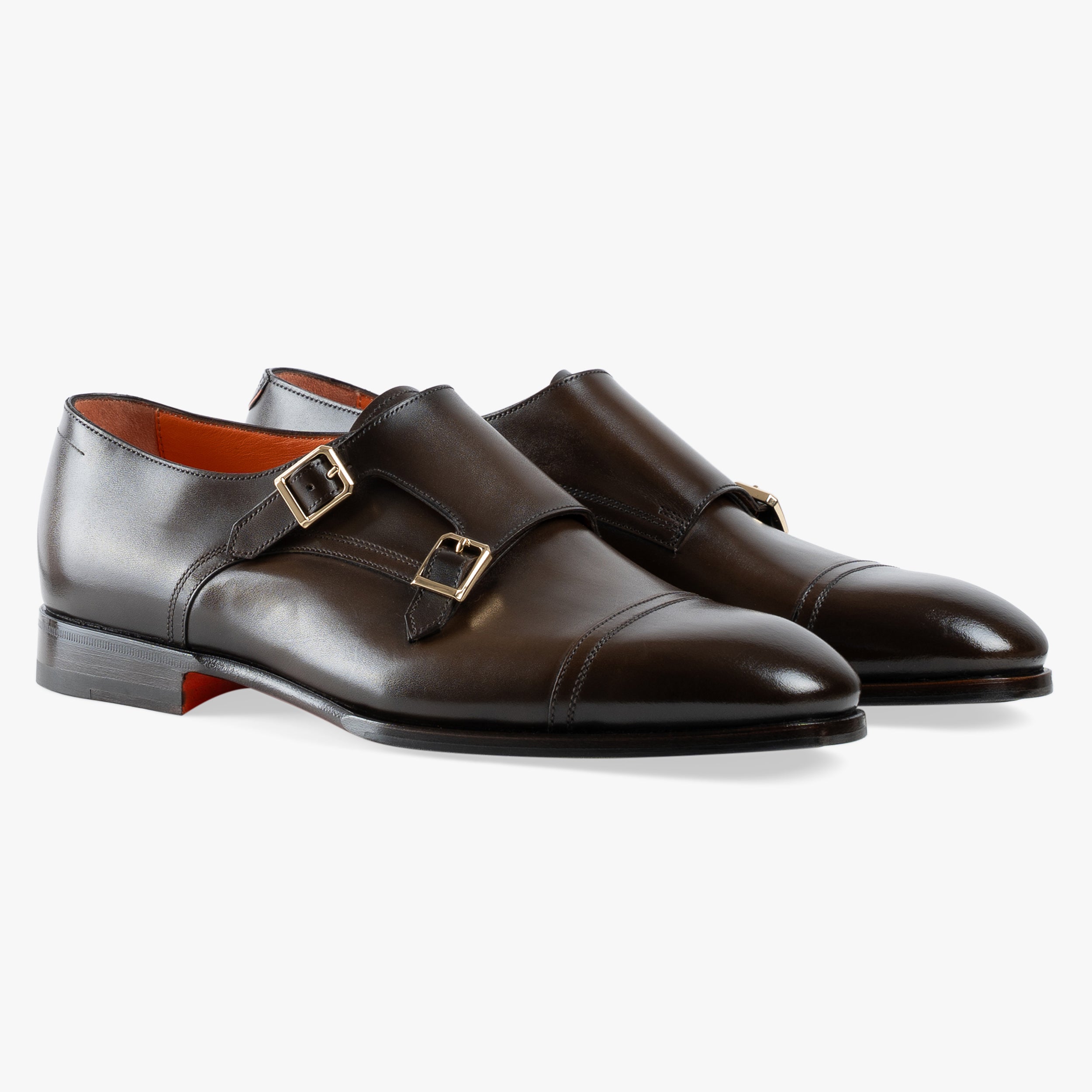 Santoni Bruine Gespschoen | Double-Buckle