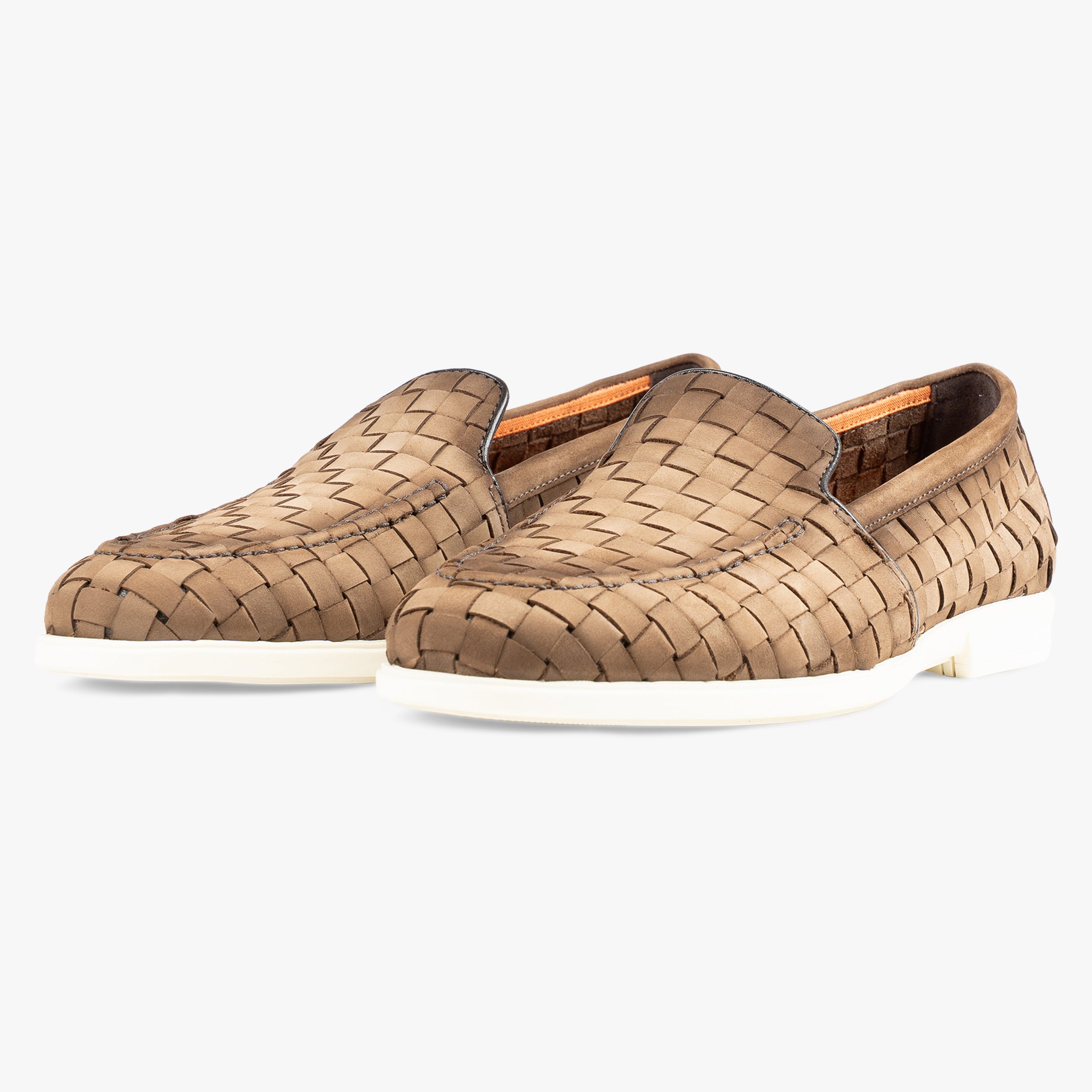 Santoni Gevlochten Loafer Beige
