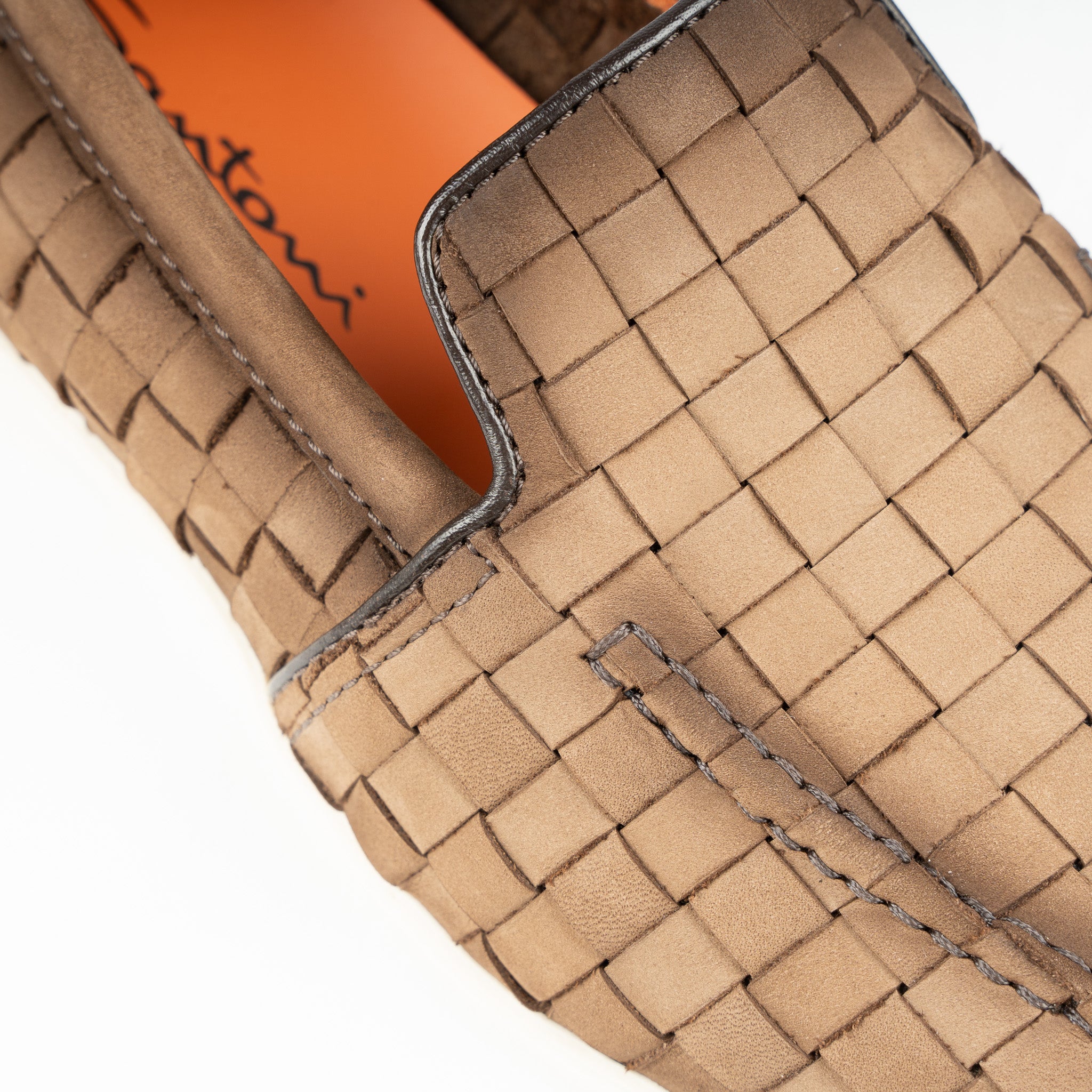 Santoni Gevlochten Loafer Beige