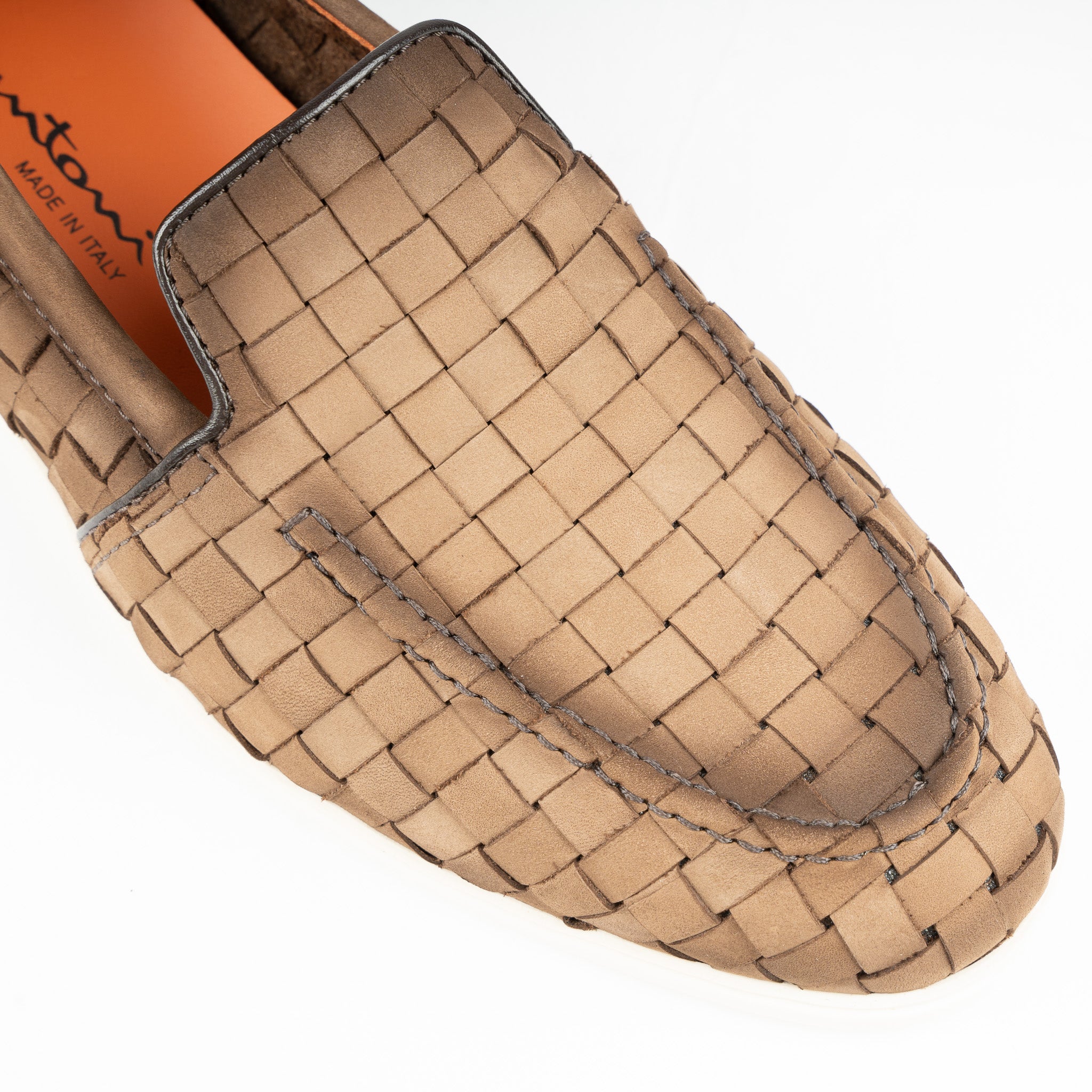 Santoni Gevlochten Loafer Beige