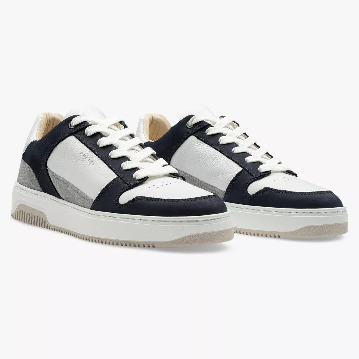 Nubikk Sneaker Wit met Blauw | Basket Court