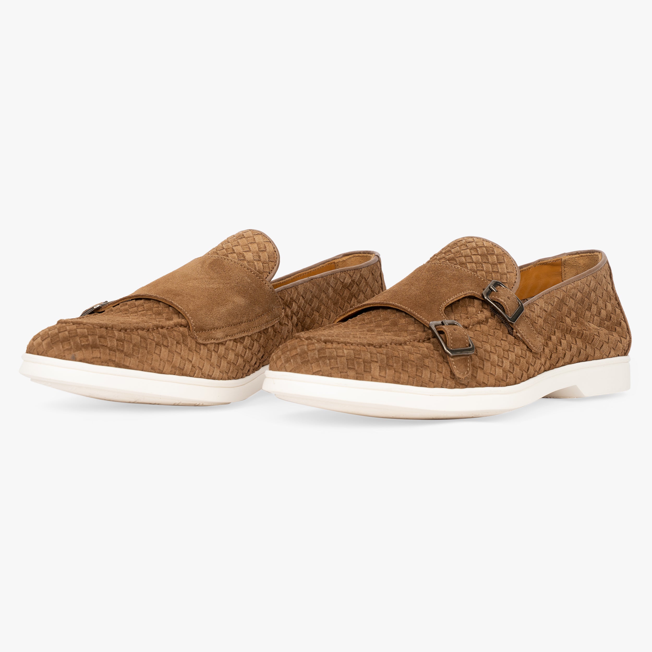Calce Gevlochten Dubbele Gesp Loafer Camel | Cosimo