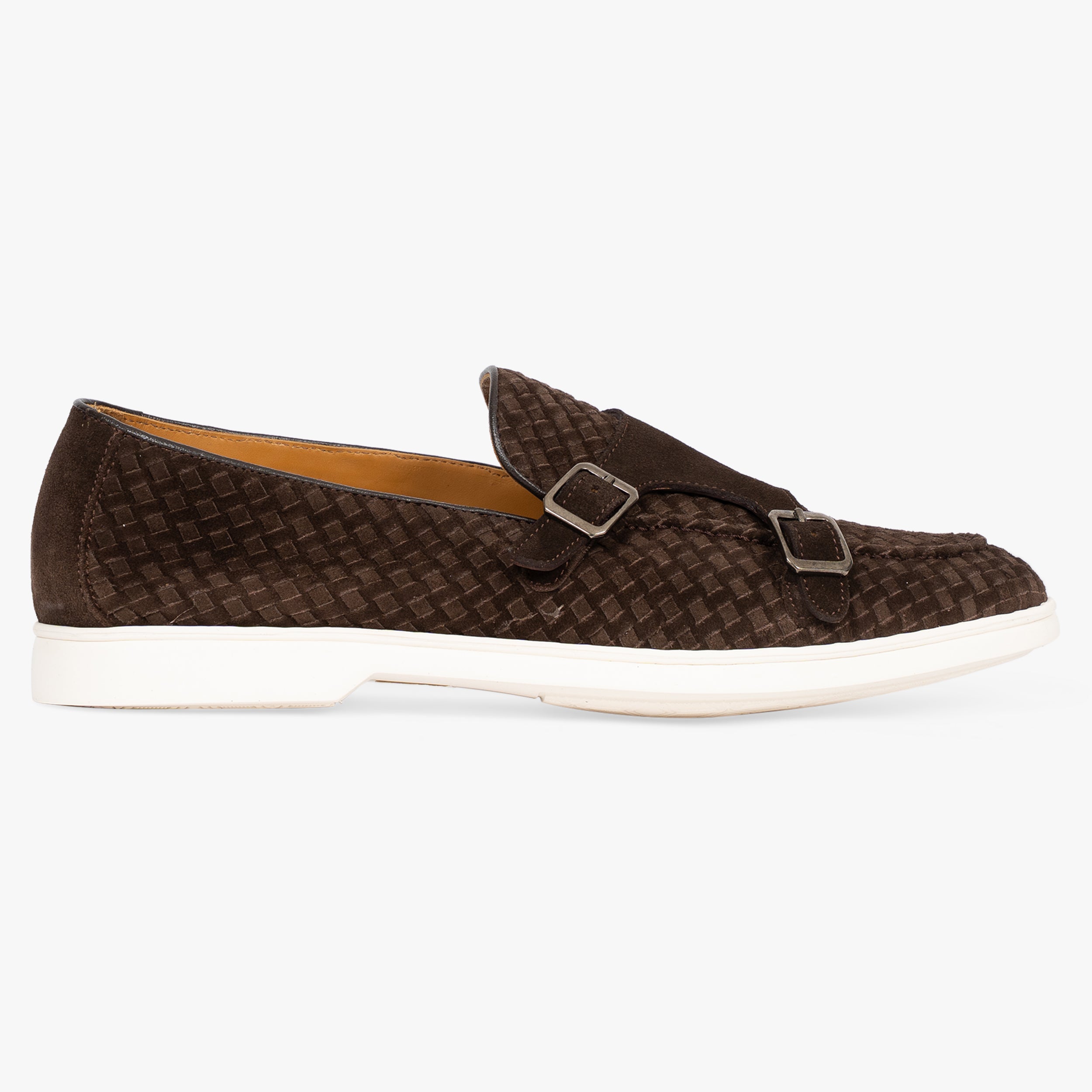 Calce Gevlochten Dubbele Gesp Loafer Bruin | Cosimo