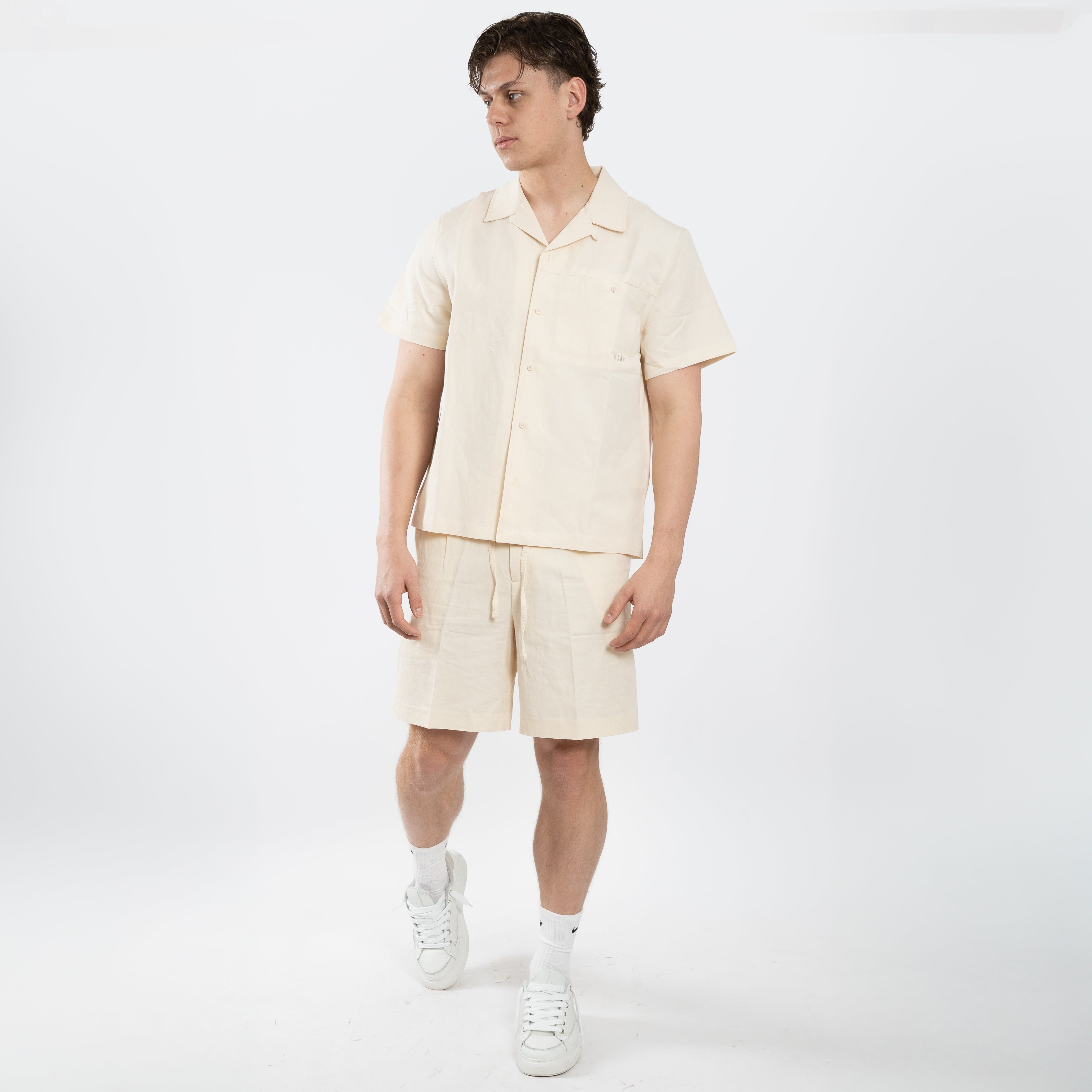 Olaf Korte Broek Off-White | Cotton Linen Shorts
