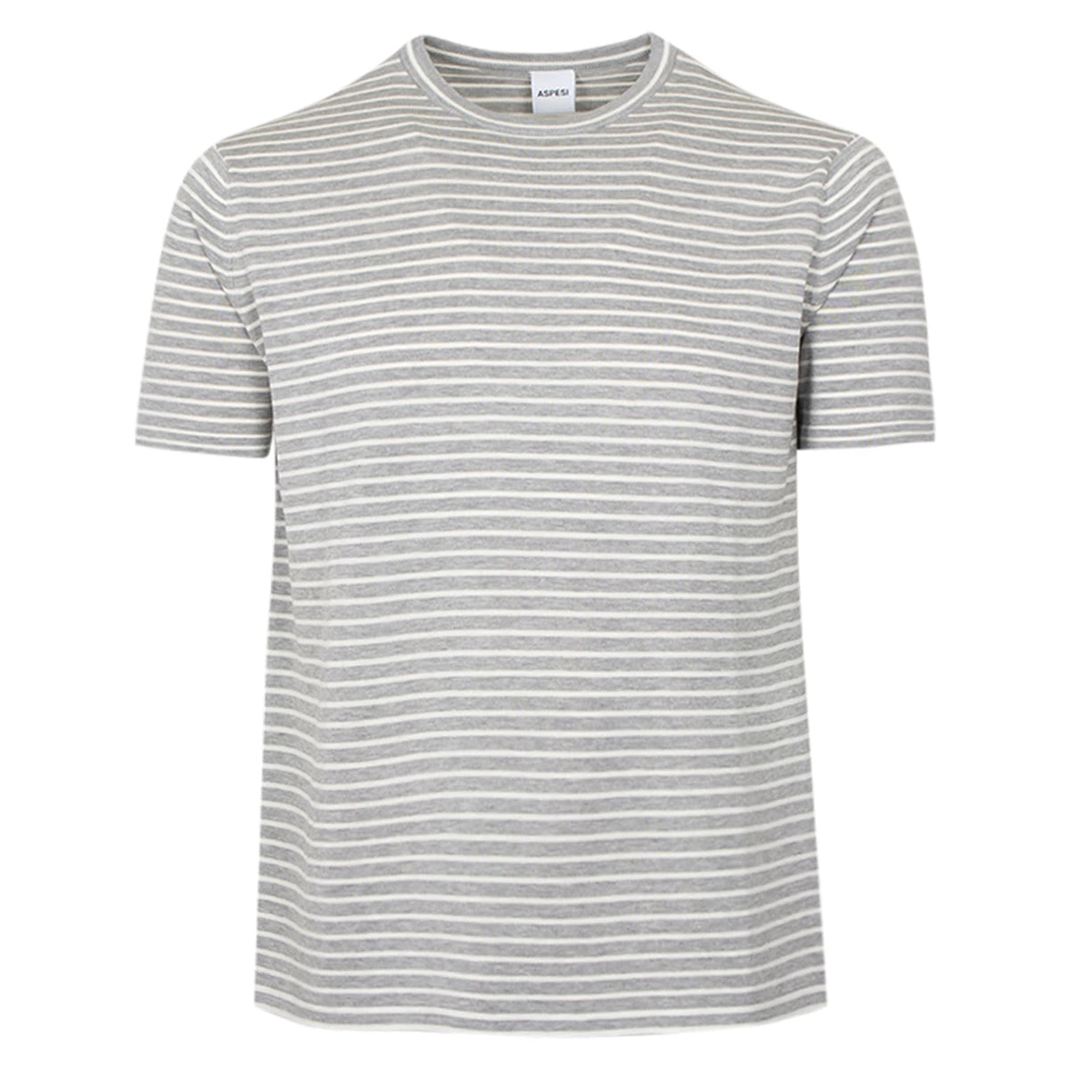 Aspesi T-shirt grijs met wit gestreept