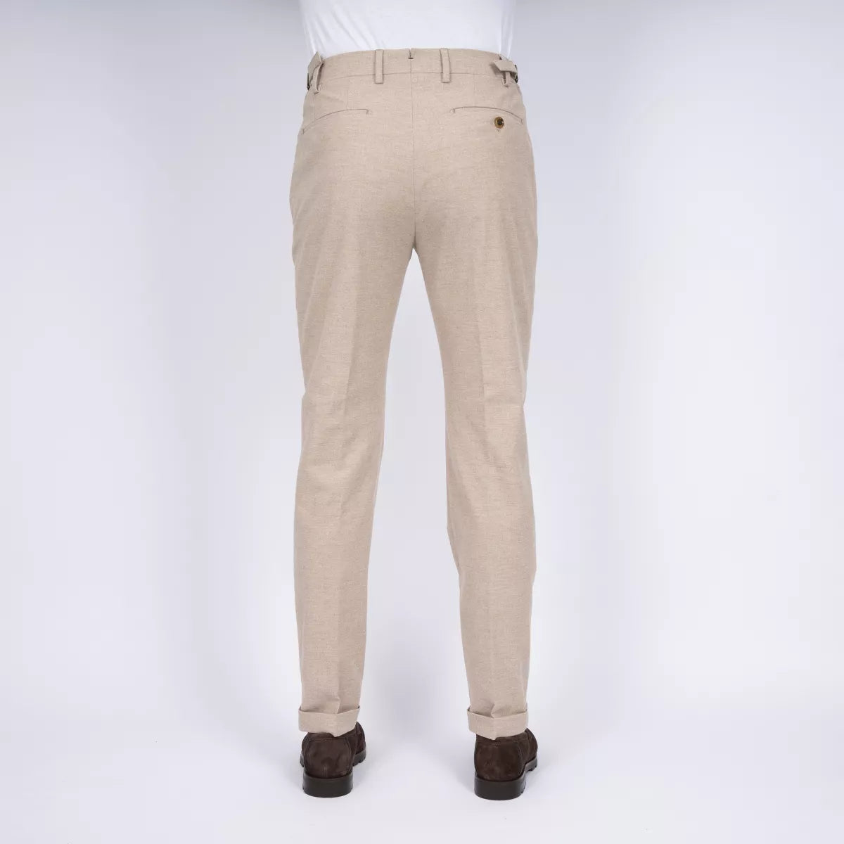 Berwich Pantalon met Bandplooi Beige | Retrolong