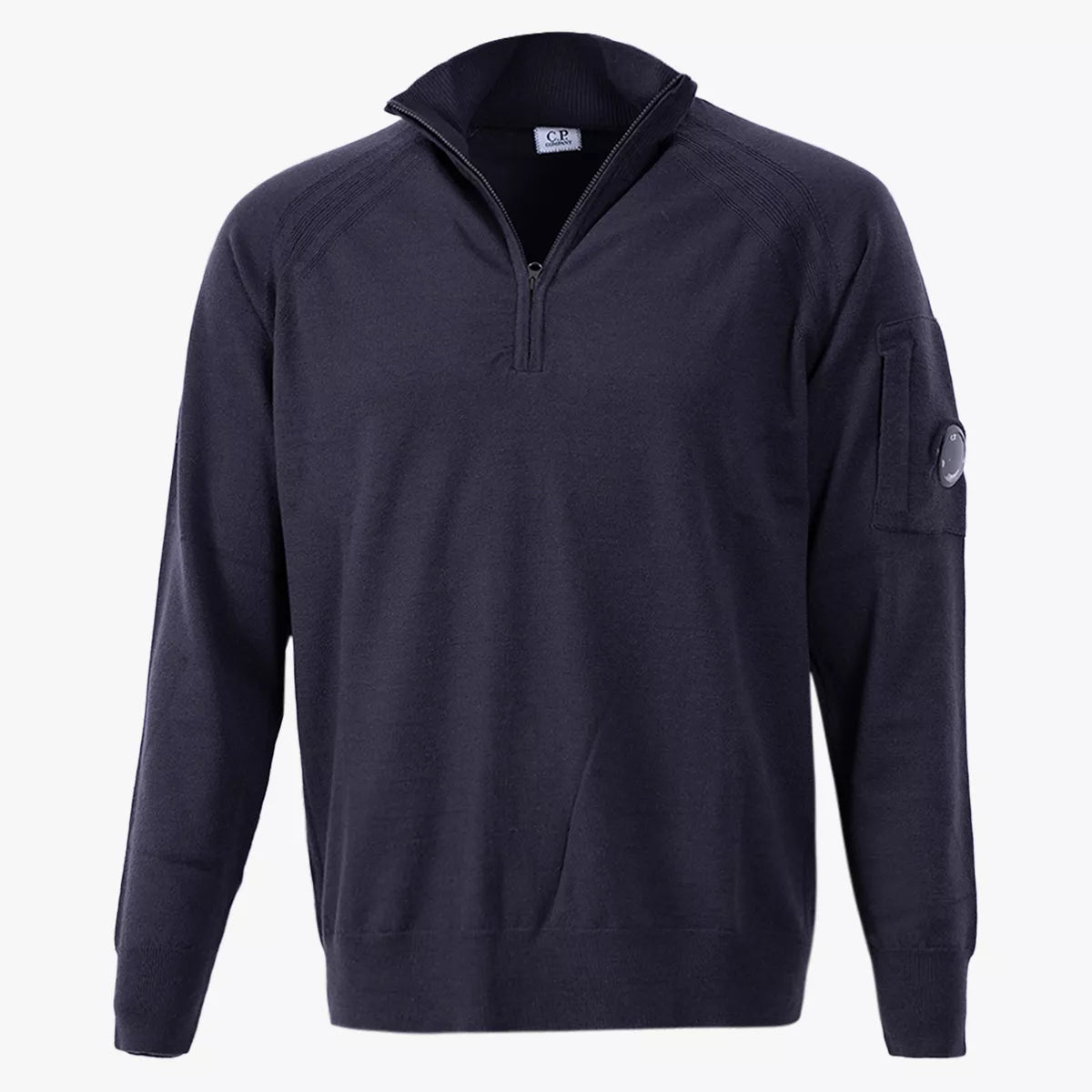 CP Company Gebreide Trui met Rits Donkergrijs| Half-Zip Knit