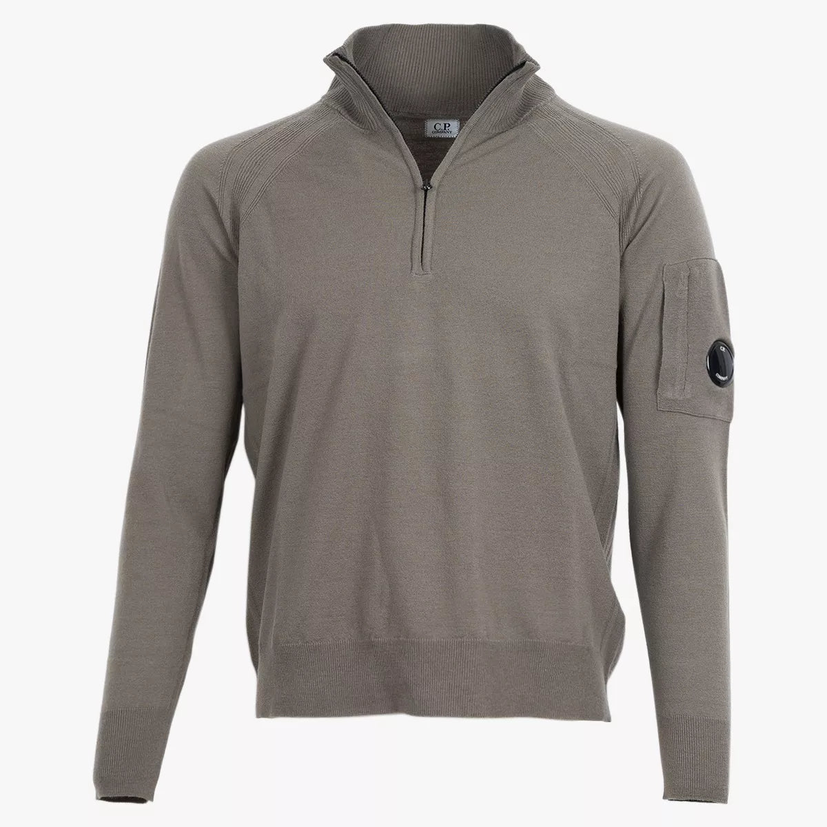 CP Company Gebreide Trui met Rits Khaki | Half Zip Knit