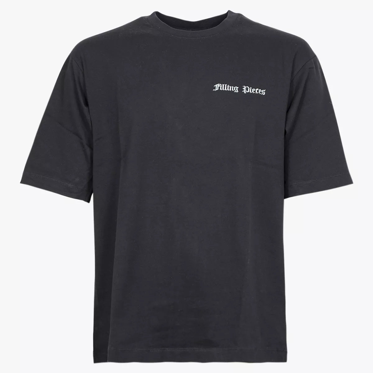 Filling Pieces T-shirt met Backprint zwart | Chrome Flower Tee