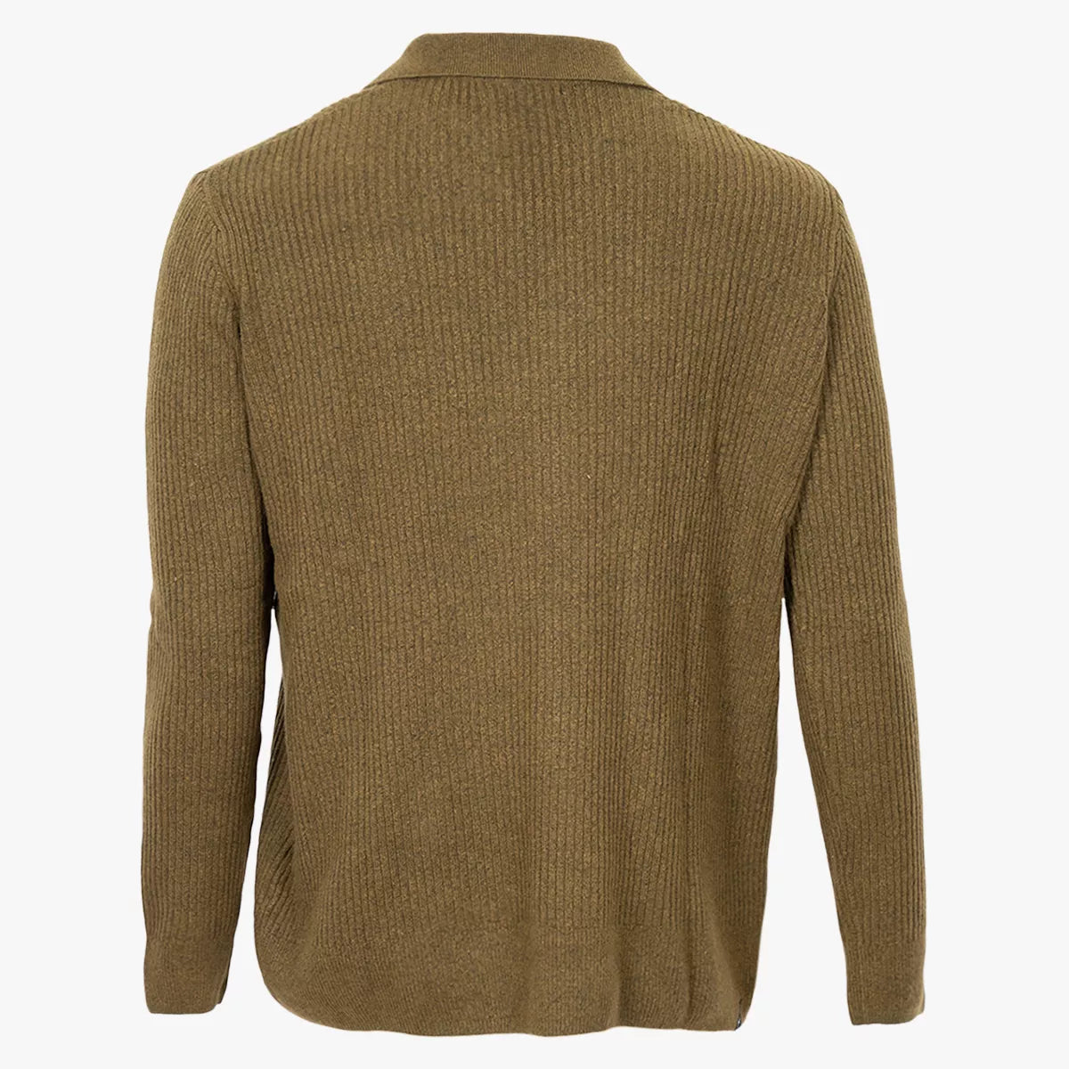 Denham Polo Lange Mouw Groen | Rib Knit Polo