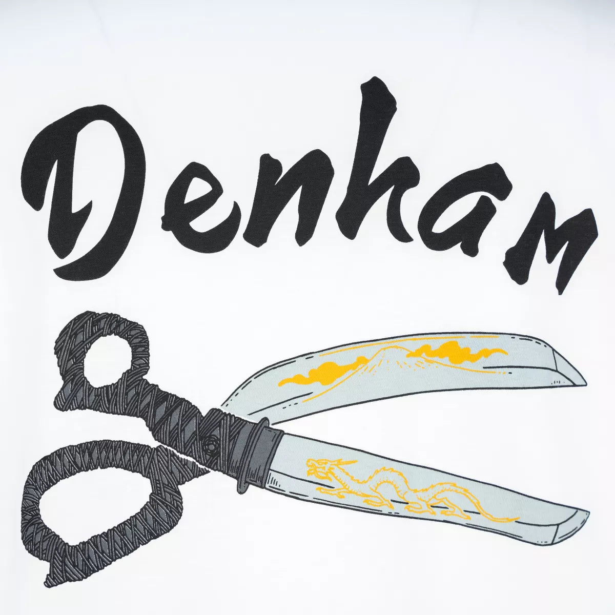 Denham T-shirt met Backprint Wit | Sabre Tee