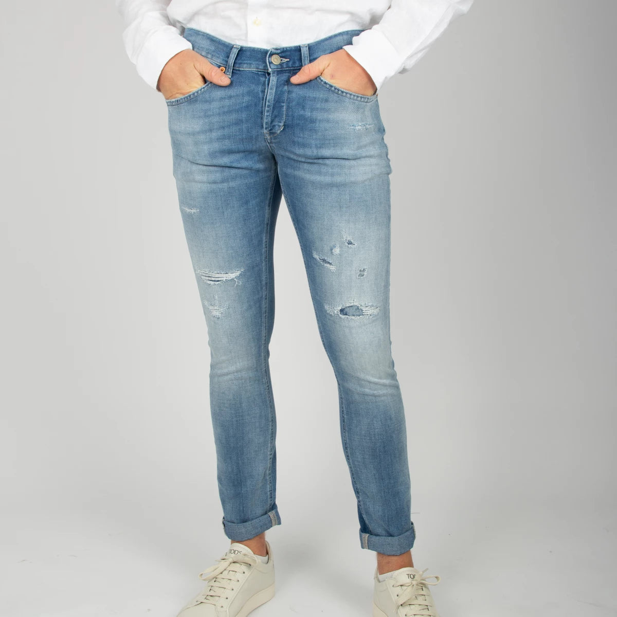 Dondup Jeans blauw met gaten