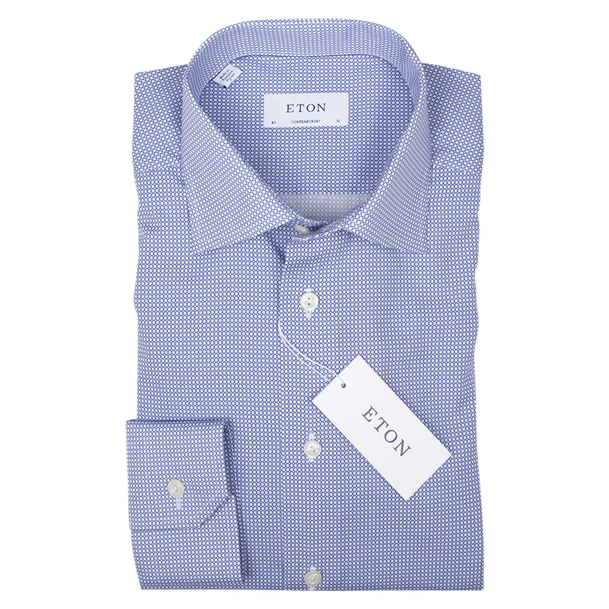 ETON Overhemd blauw met wit | Contemporary