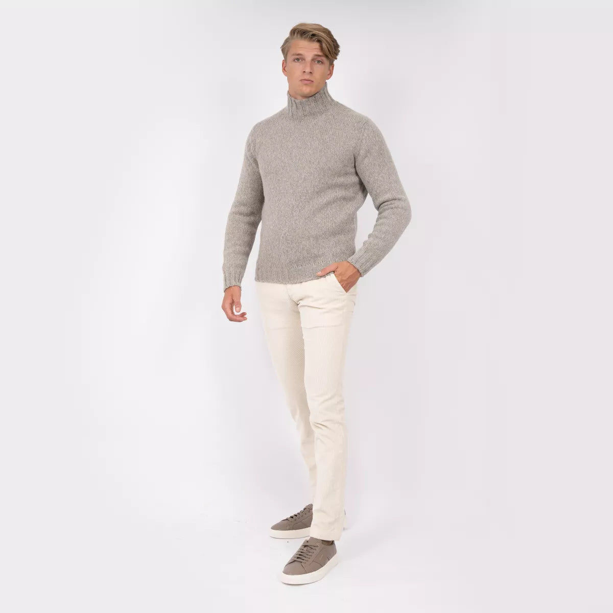 Fedeli Gebreide Turtleneck Beige | Onda