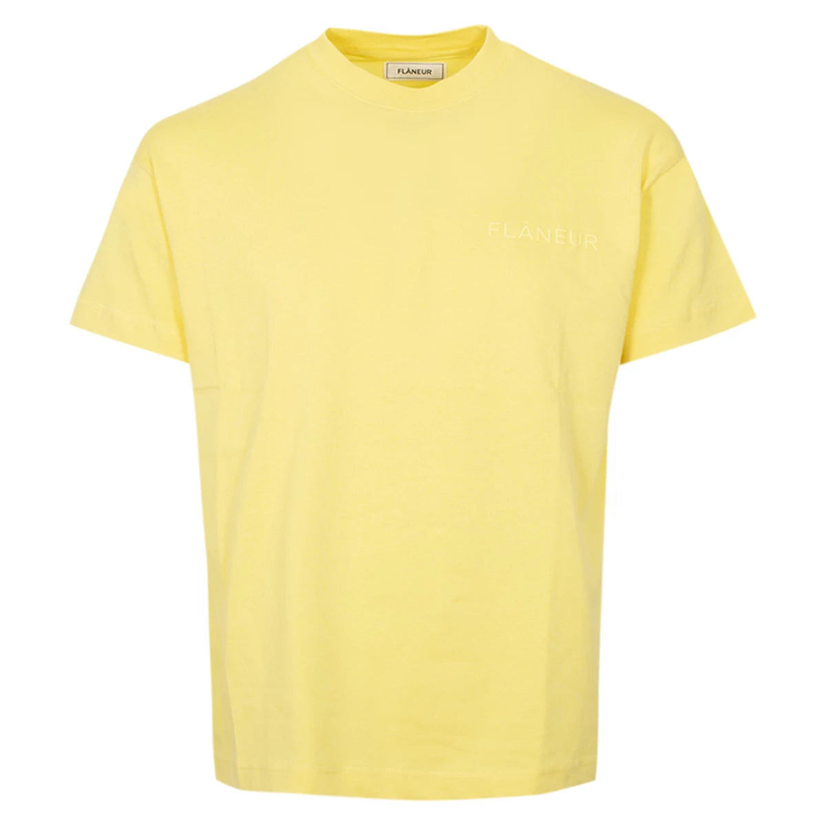 Flaneur T-shirt geel | Tonal logo shirt