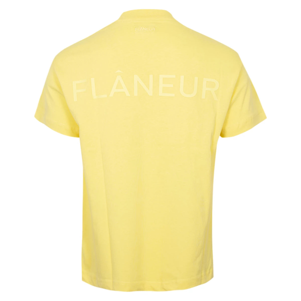 Flaneur T-shirt geel | Tonal logo shirt