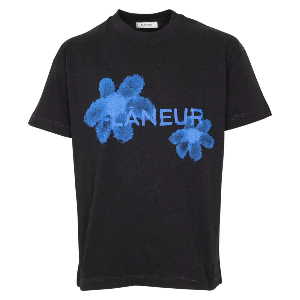 Flaneur T-shirt zwart | Floral Watercolor shirt