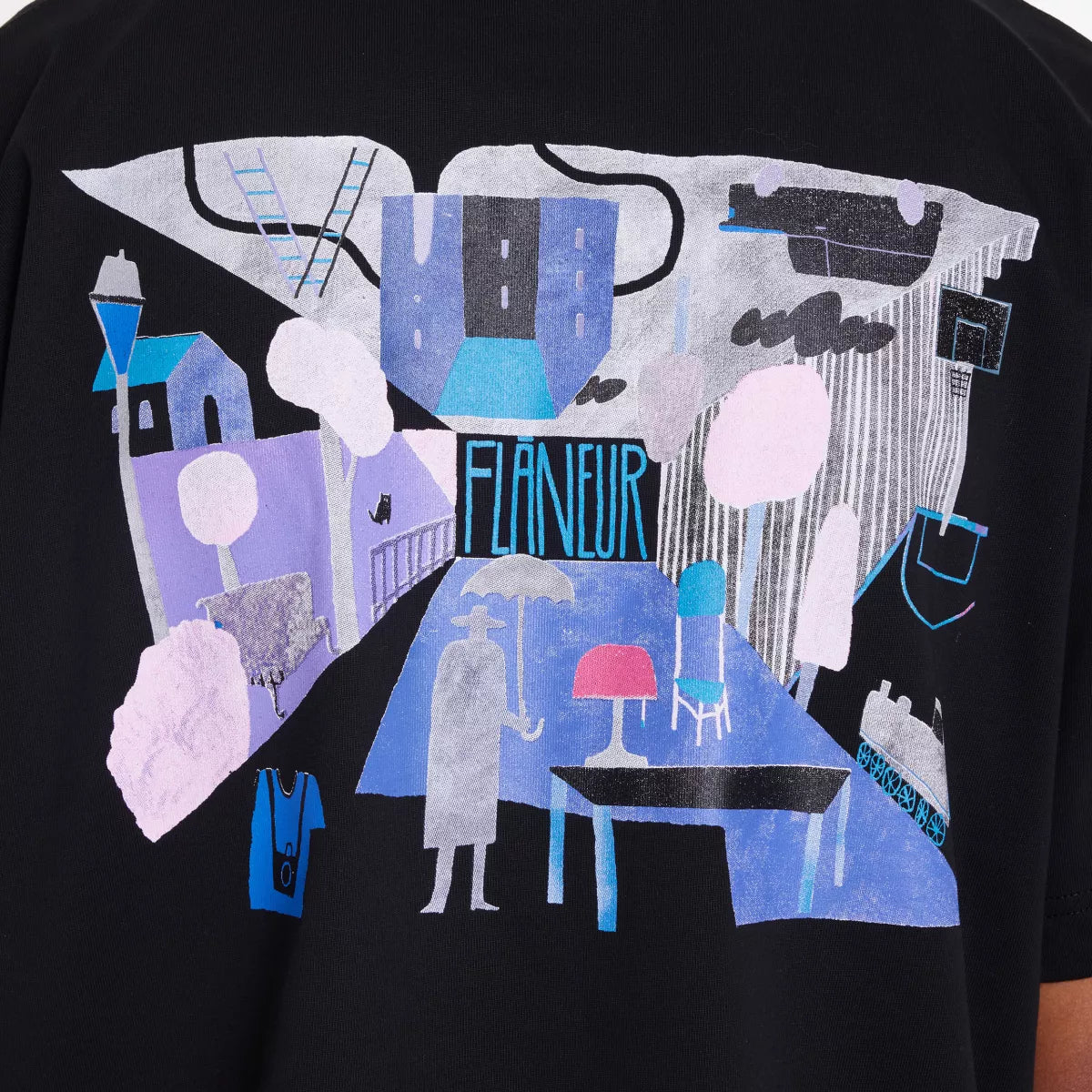 Flaneur T-shirt zwart | Upside Down