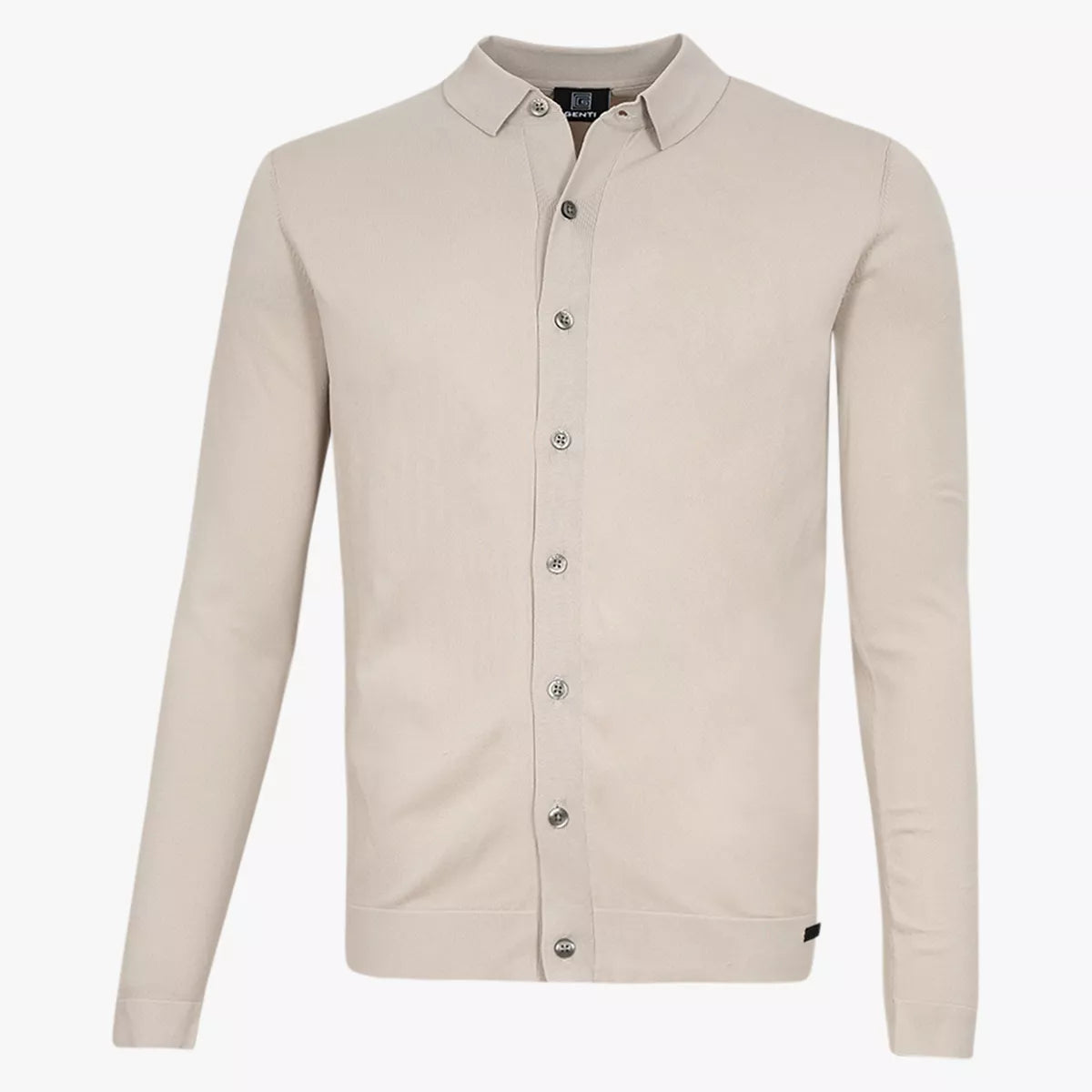 Genti polo lange mouw beige