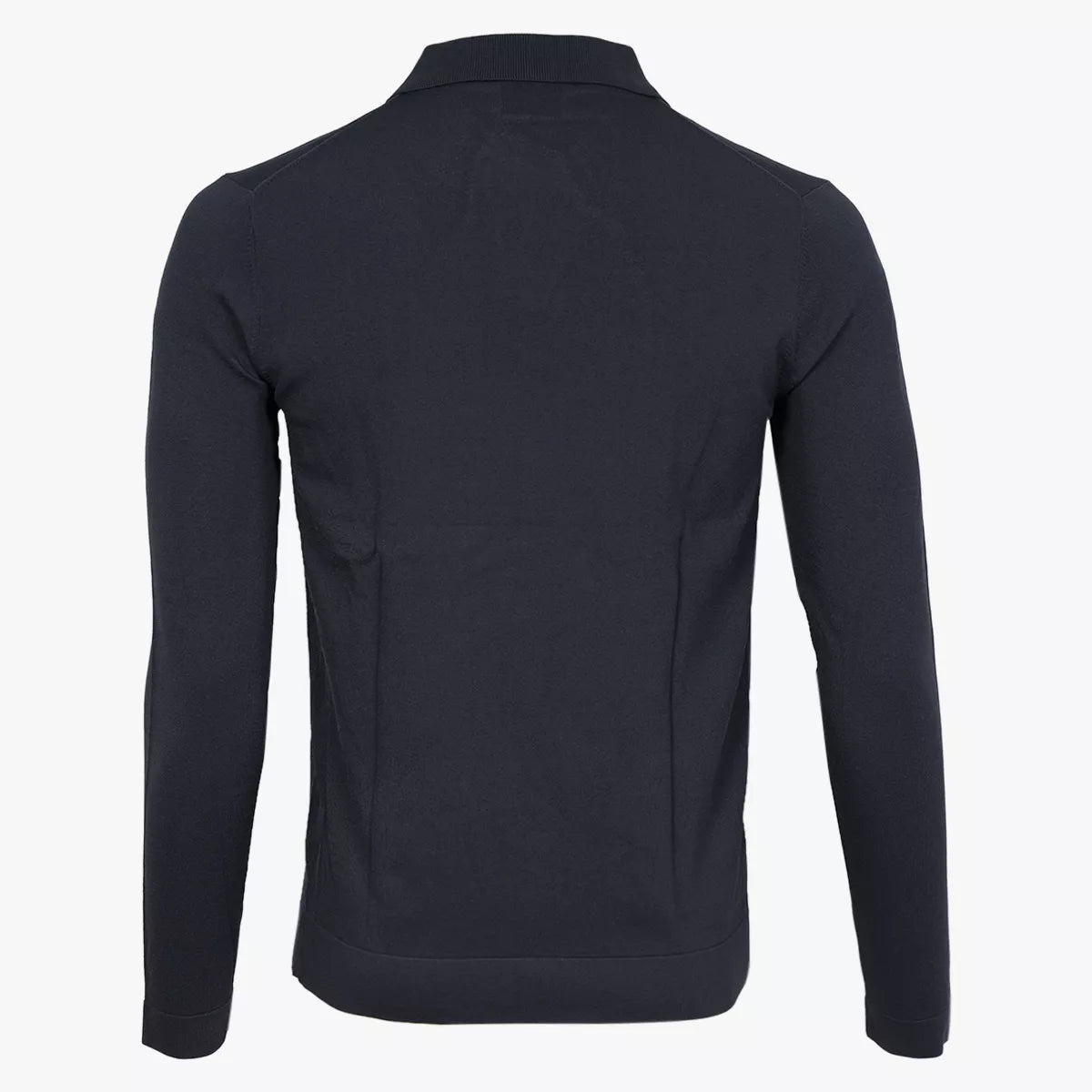 Genti polo met lange mouw donkerblauw