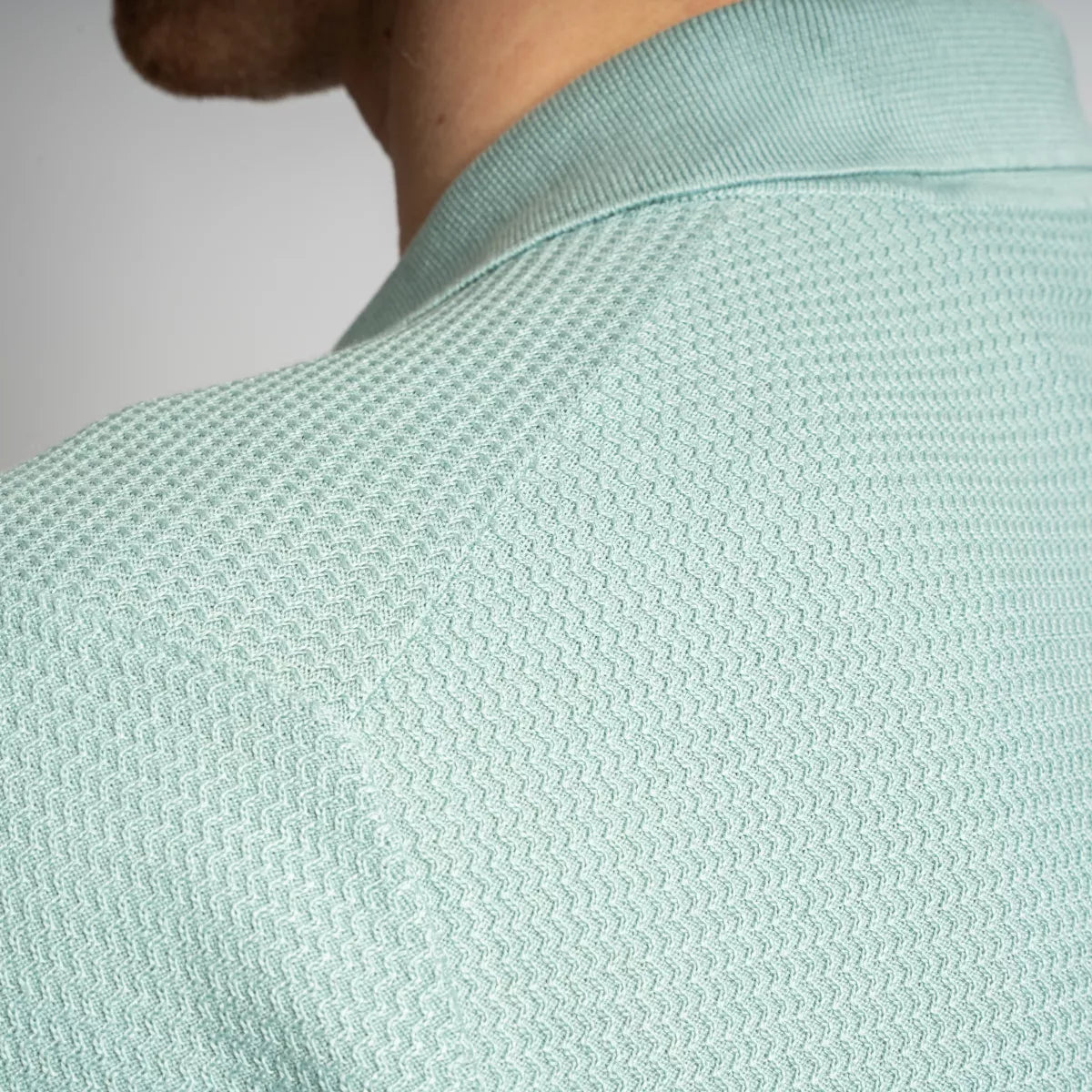 Gran Sasso Gebreide Polo Aqua Blauw | Seta-Cotone