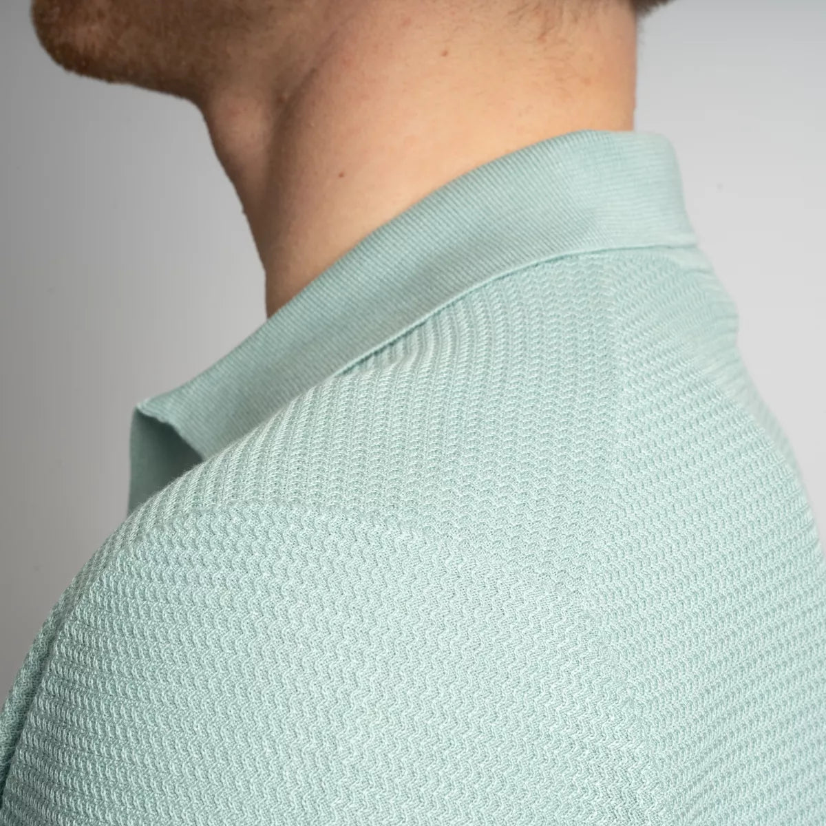 Gran Sasso Gebreide Polo Aqua Blauw | Seta-Cotone