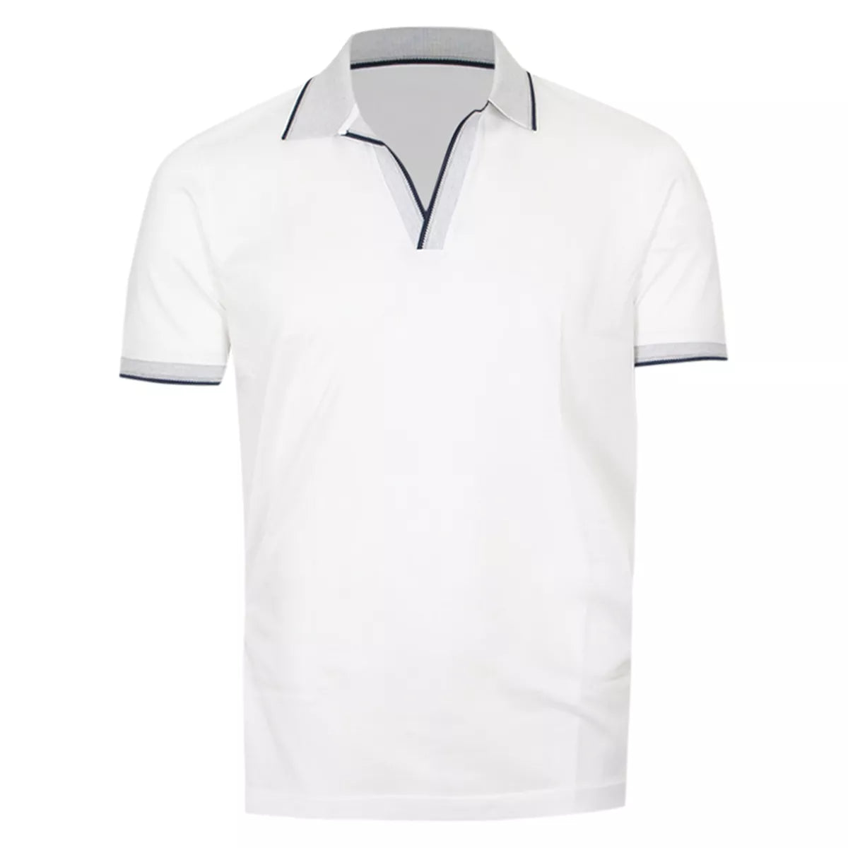 Gran Sasso Polo wit met blauwe accenten