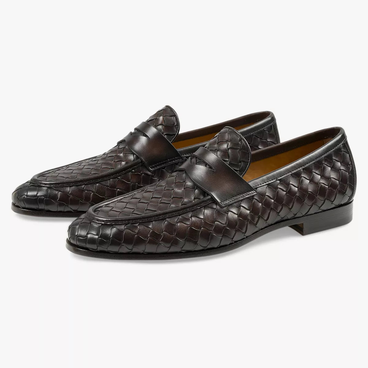 Magnanni Loafer Gevlochten Donkerbruin | Hand-Woven