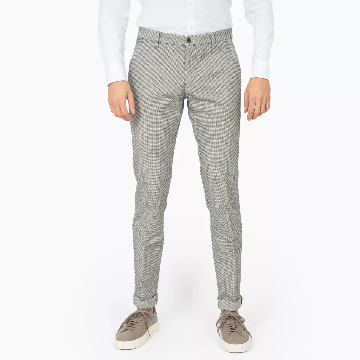 Mason's Chino Pied de Poule Licht Grijs | Milano