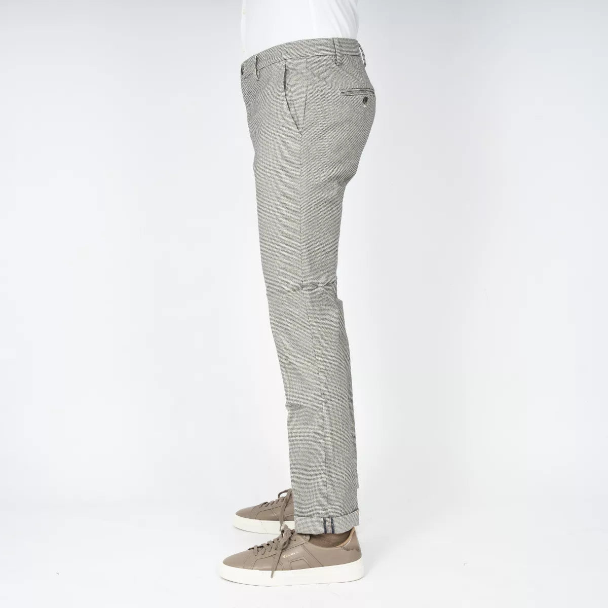 Mason's Chino Pied de Poule Licht Grijs | Milano