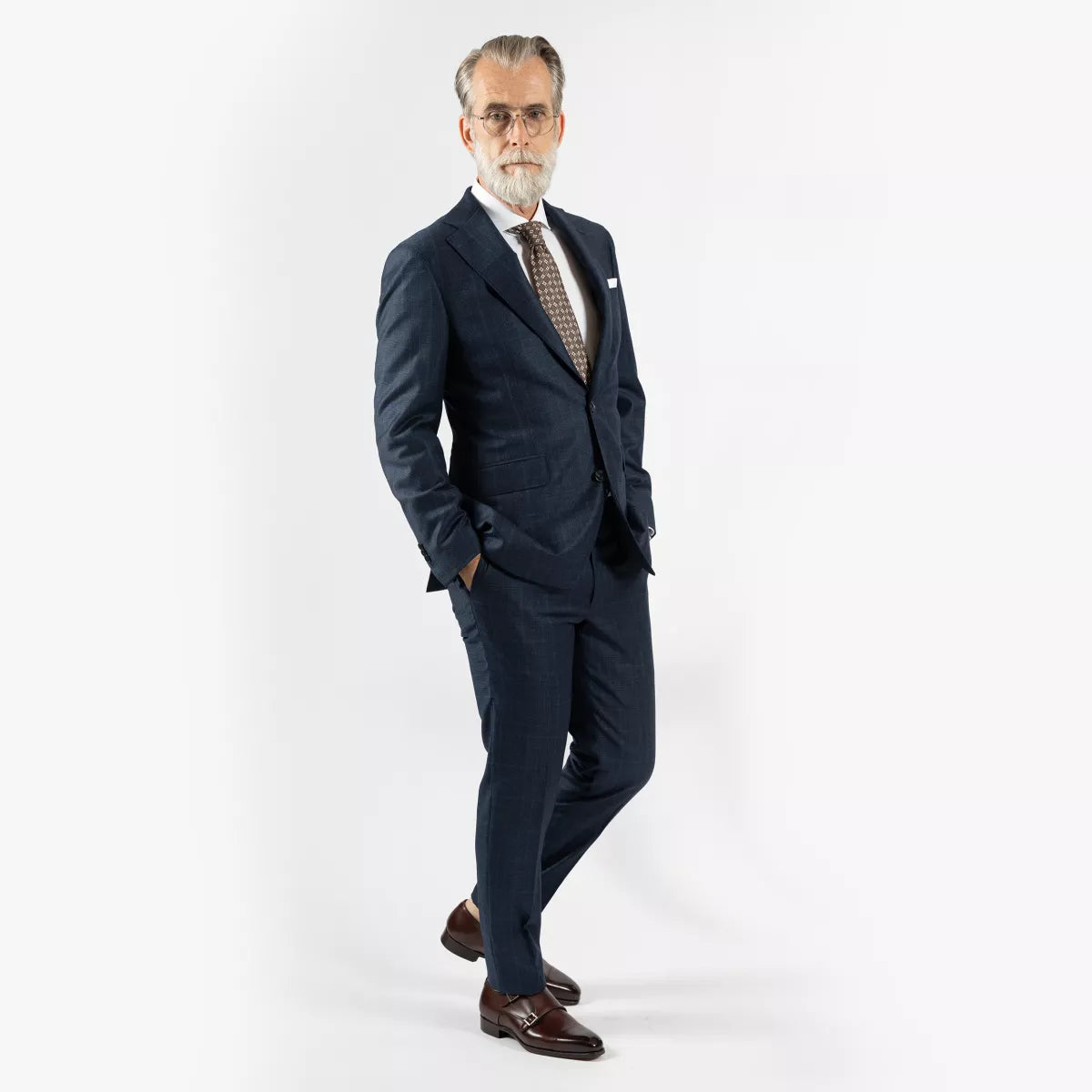 Munro Kostuum Donkerblauw Ruit | Loro Piana