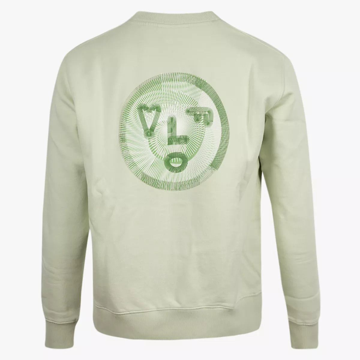 Olaf Sweater met Backprint Lichtgroen | Spiral Face