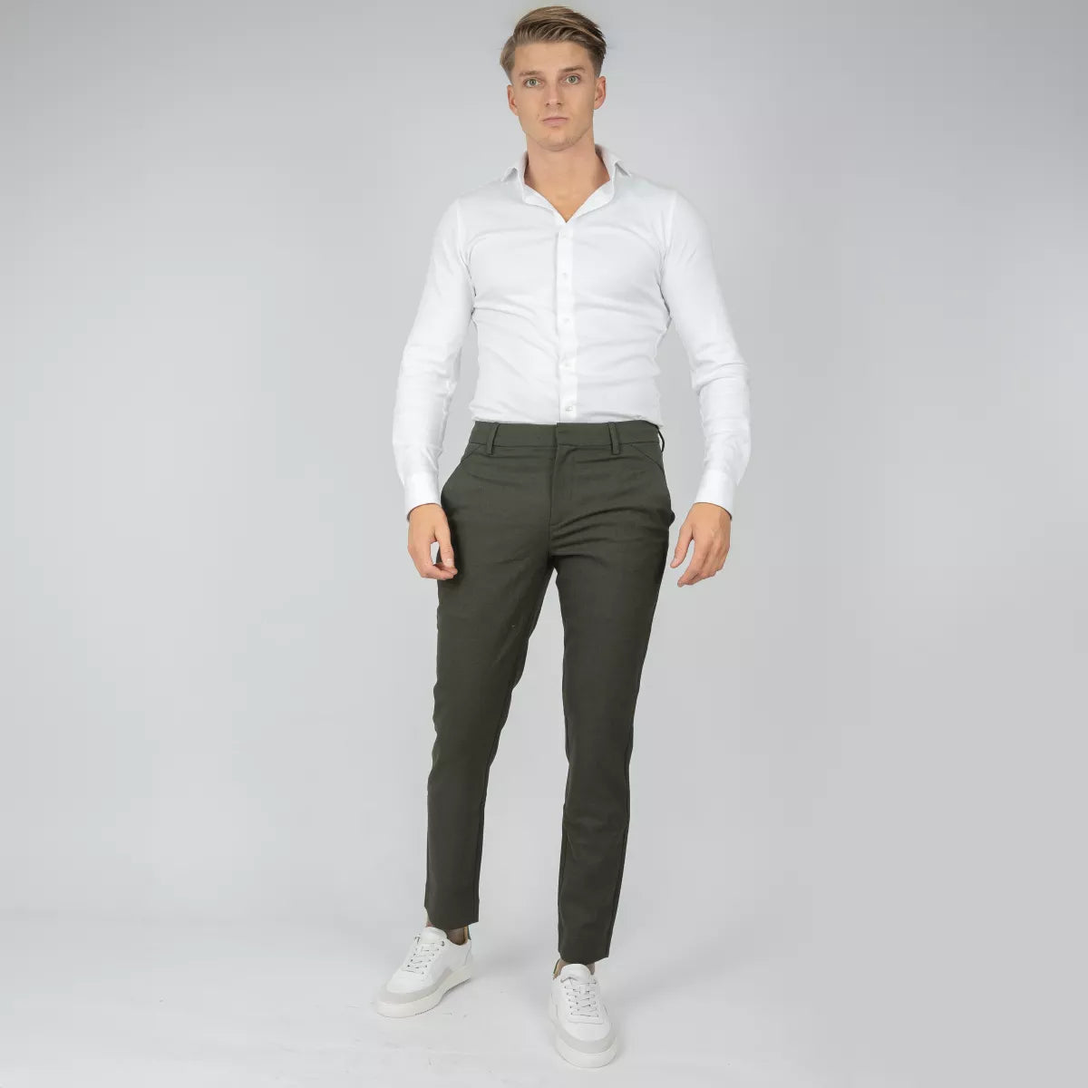 Plain Chino Donker Groen | JoshPL 438