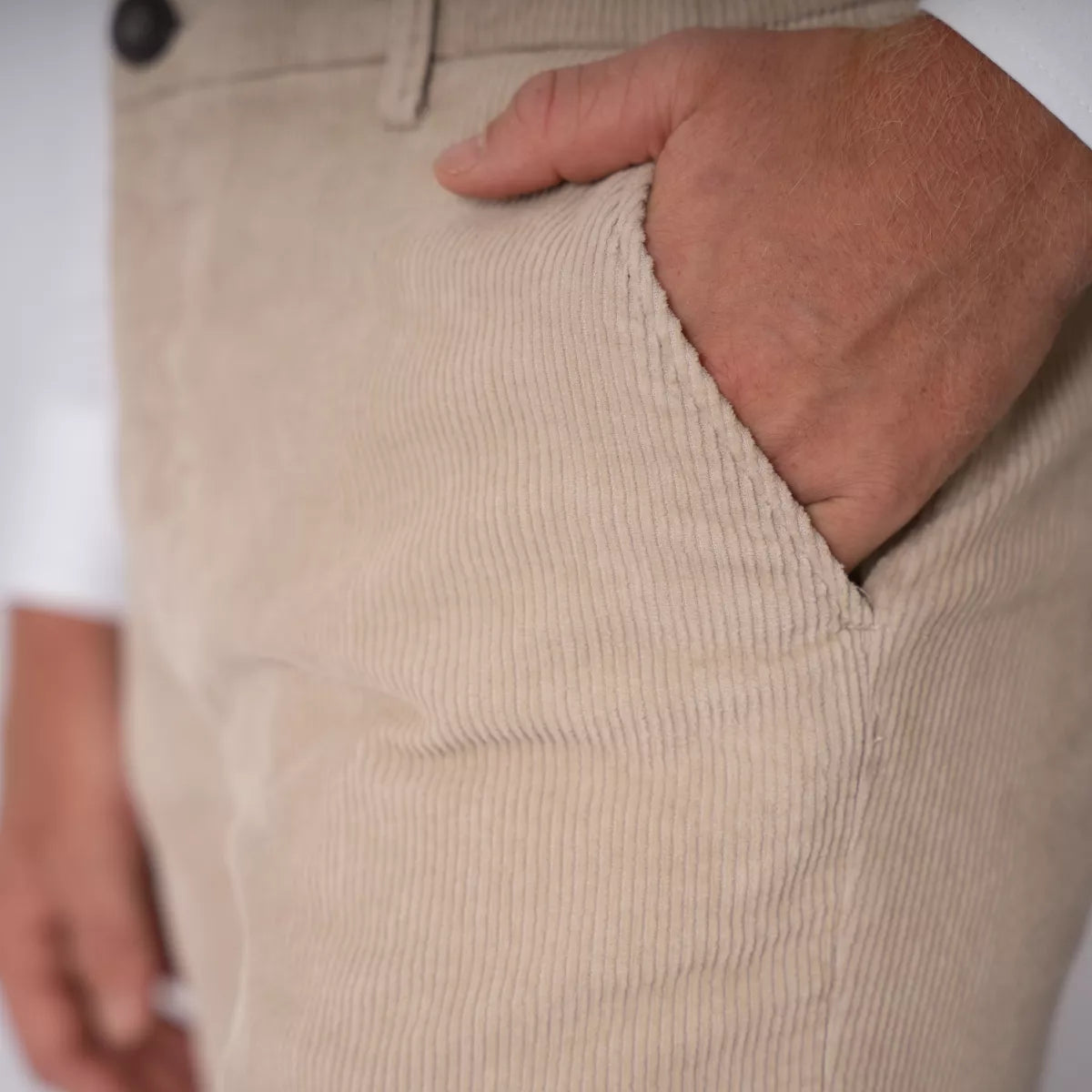 Plain Pantalon Corduroy Beige | LucasPL