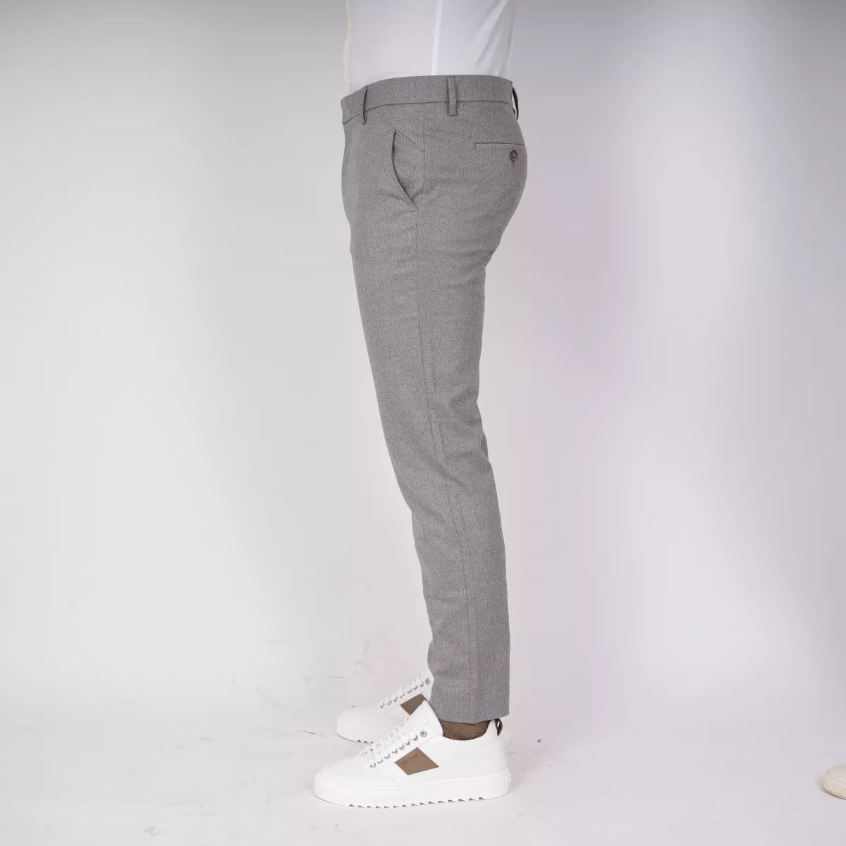 Plain Pantalon Grijs Visgraat | JoshPL