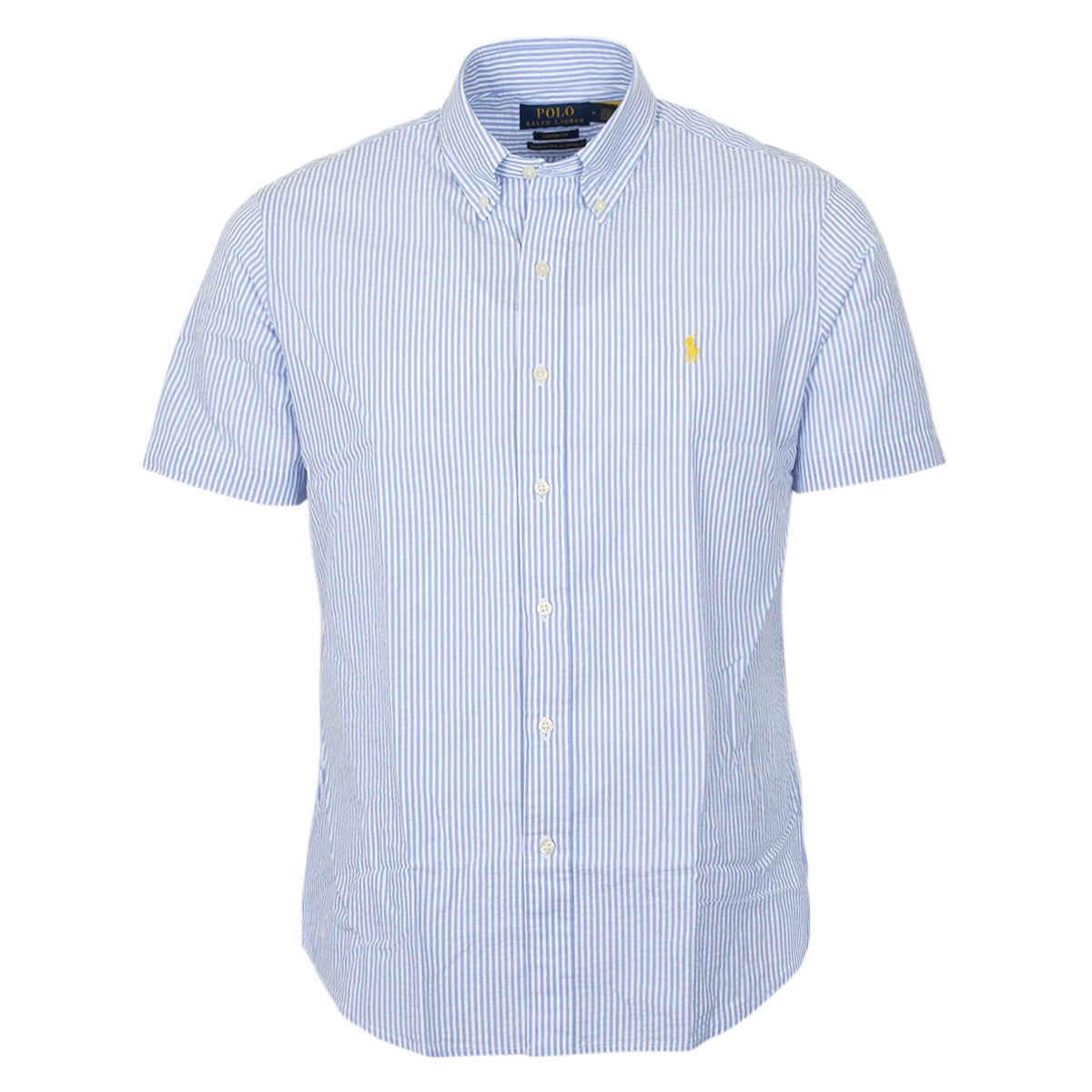 Polo Ralph Lauren Overhemd met korte mouw lichtblauw gestreept