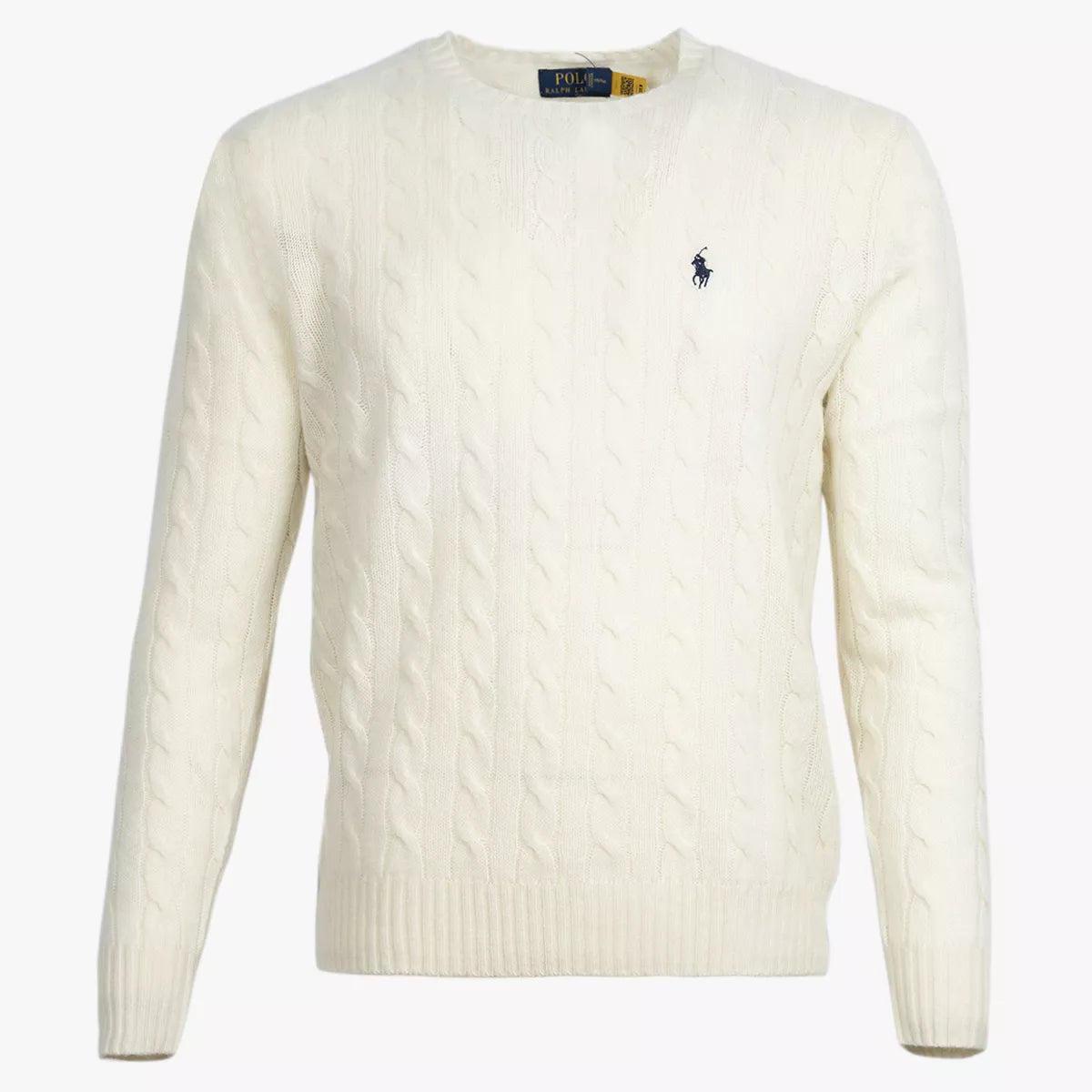 Ralph Lauren Gebreide Kabeltrui Wit | Regular Fit