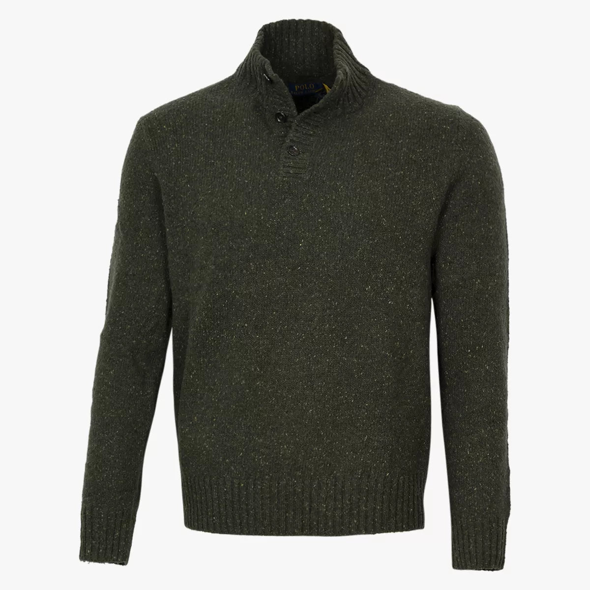 Ralph Lauren Gebreide Trui met Knopen Groen | Mockneck Jumper