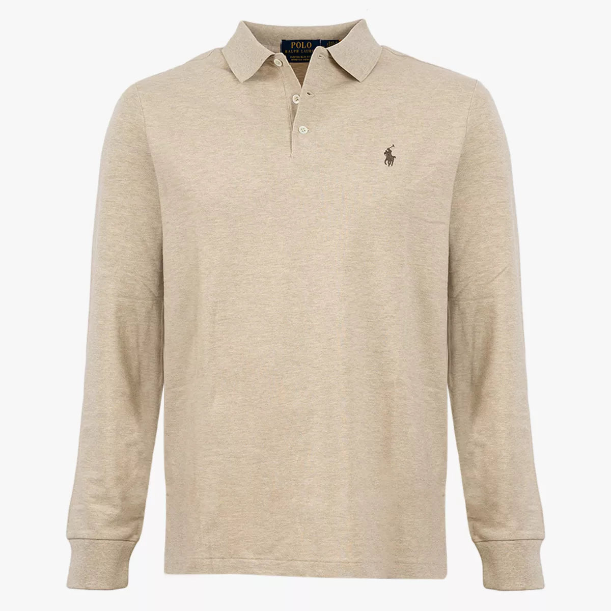 Ralph Lauren Lange Mouwen Polo Beige | Custom Slim Fit