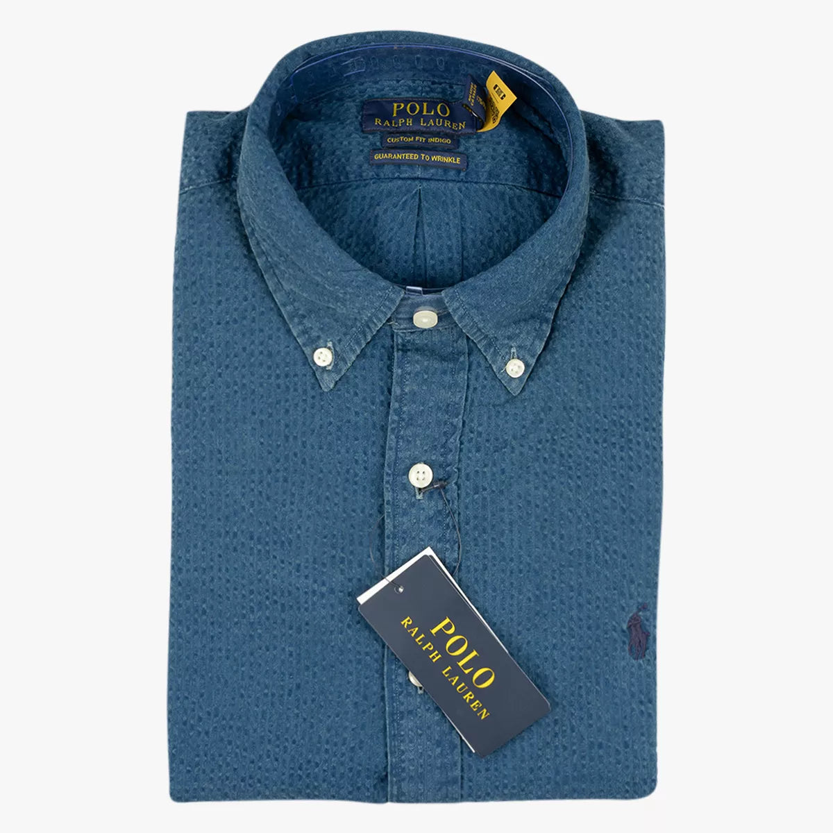 Ralph Lauren Overhemd Seersucker Indigo Blauw | Custom Fit