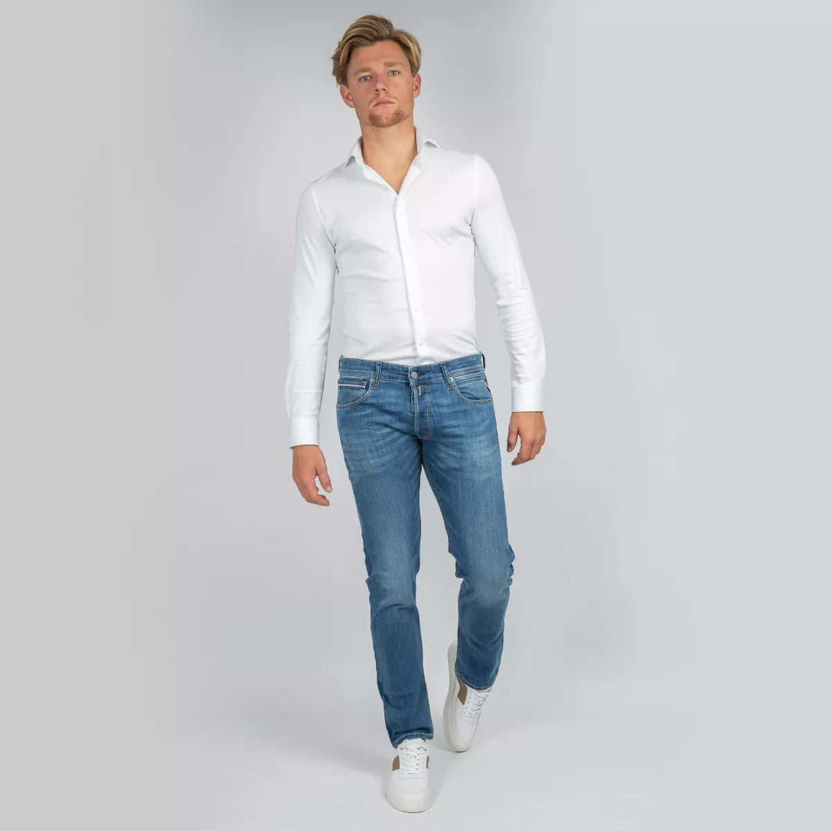 Replay Jeans Middenblauw | Grover Straight Fit