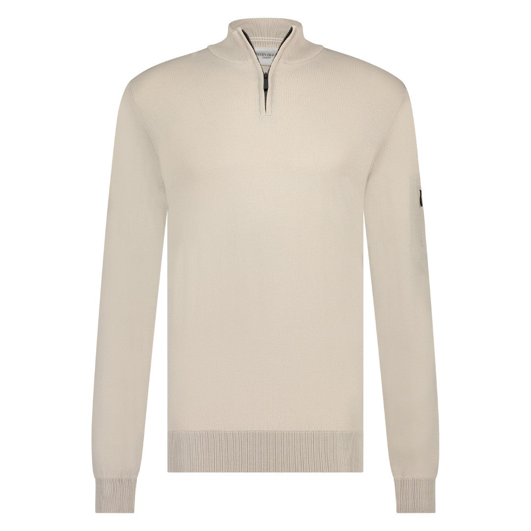 SEVEN DIALS Trui met Rits Beige | Spike