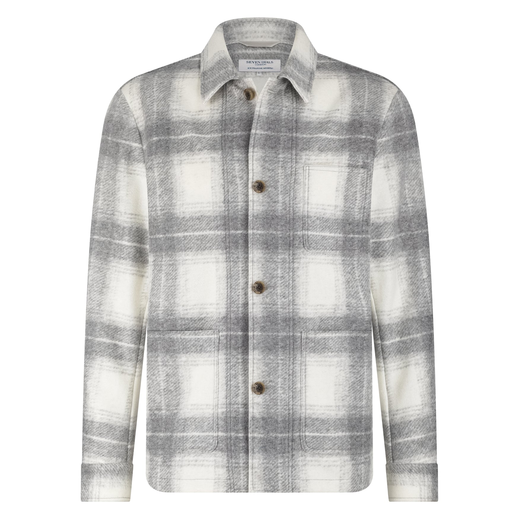 SEVEN DIALS Overshirt Lichtgrijs Geruit | York