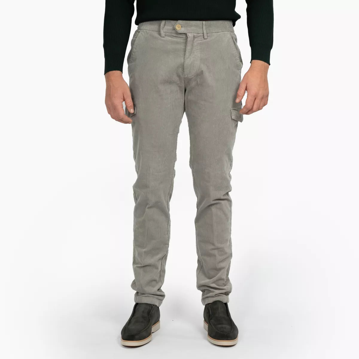 SEVEN DIALS Cargobroek Corduroy Lichtgrijs | Milo