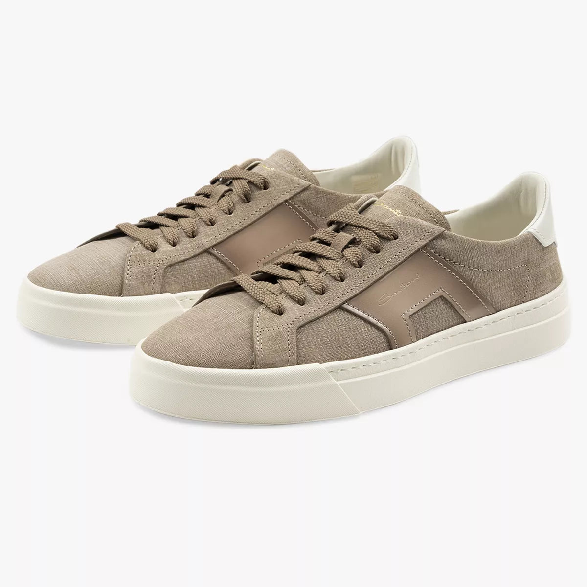 Santoni Sneaker Taupe | Canvas Mix