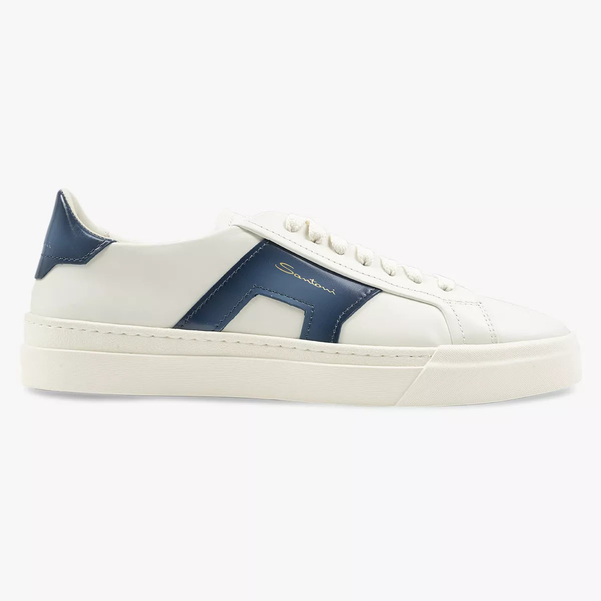 Santoni Sneakers Wit met Blauw | Double Buckle