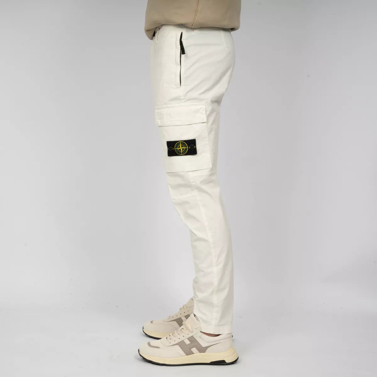 Stone Island Cargopants Ivoor Wit | Supima Cotton Twill