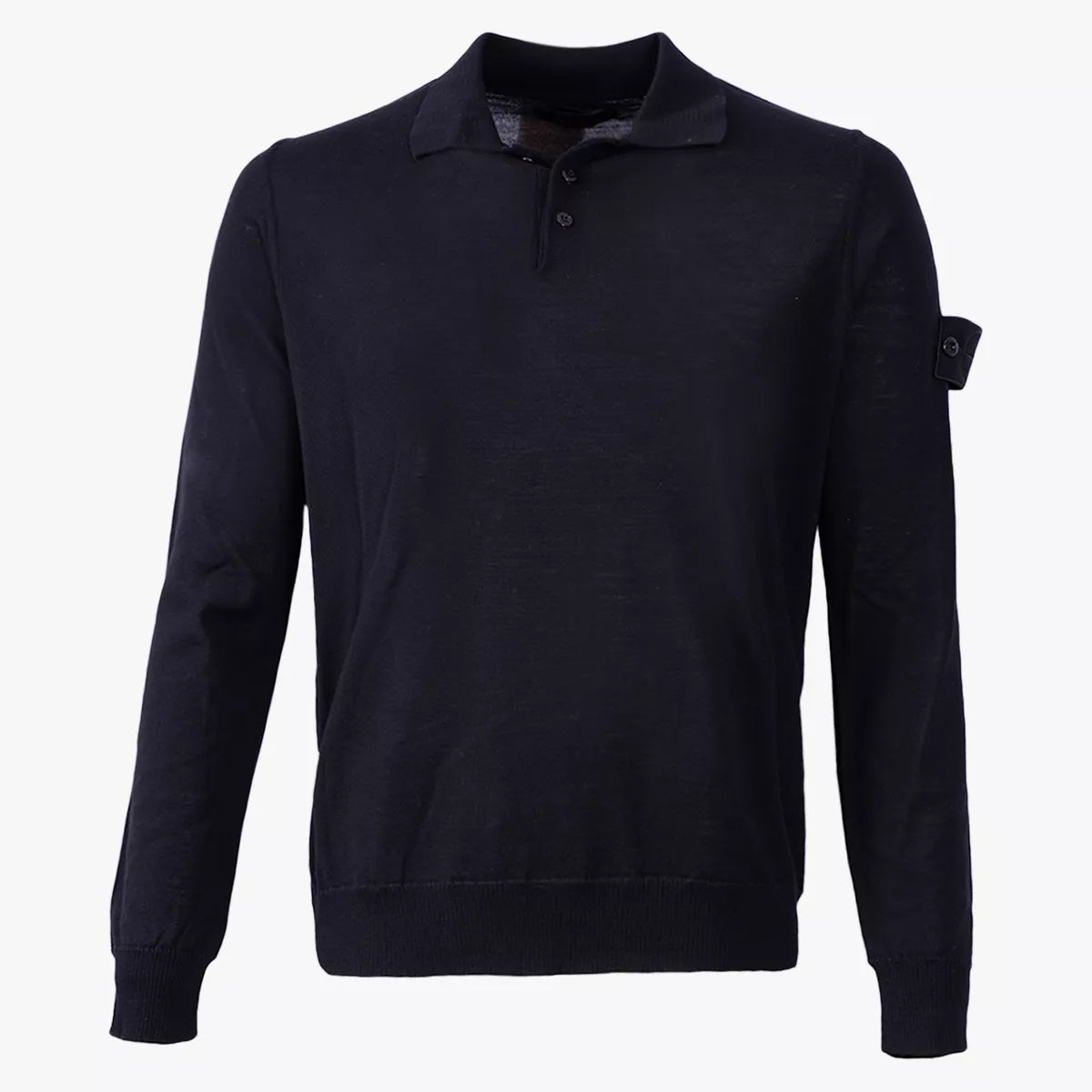 Stone Island Gebreide Lange Mouwen Polo Zwart Ghost Gentlemen Mode