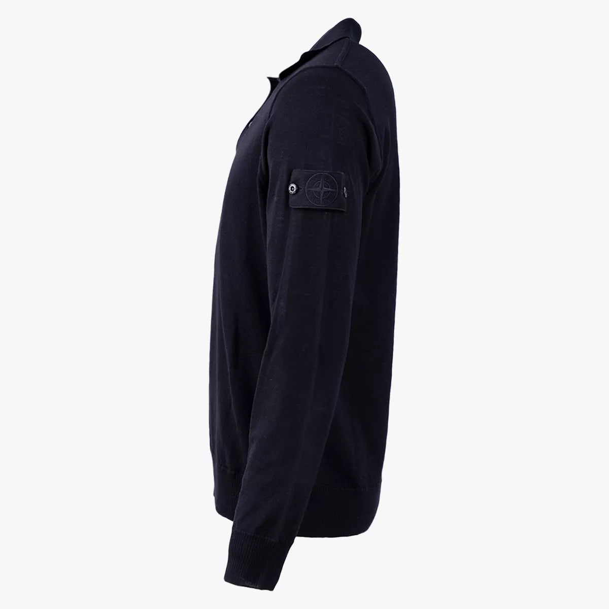 Stone Island Gebreide Lange Mouwen Polo Zwart | Ghost